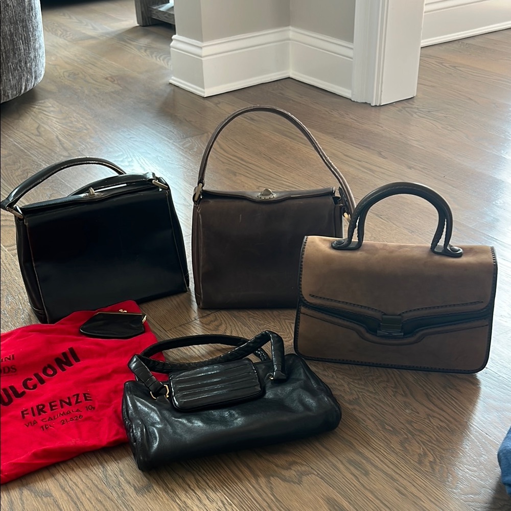 Collection of vintage Black and Brown Handbags - 2 Gucci bags